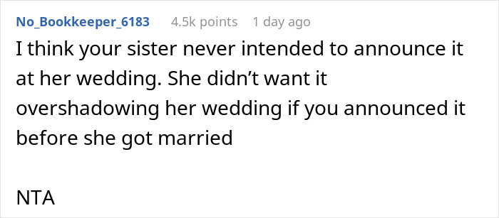 'Bridezilla' Livid Over Sister Announcing Pregnancy At Her Wedding Ceremony, Doesn't Want To See The Newborn 'Bridezilla' Livid Over Sister Announcing Pregnancy At Her Wedding Ceremony, Doesn't Want To See The Newborn
