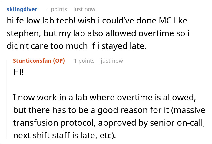 "And Then, At Exactly 7AM, He Quietly Went Home": Lab Employee Maliciously Complies With The Shift Manager As She Orders Him To Keep Working After Hours "And Then, At Exactly 7AM, He Quietly Went Home": Lab Employee Maliciously Complies With The Shift Manager As She Orders Him To Keep Working After Hours