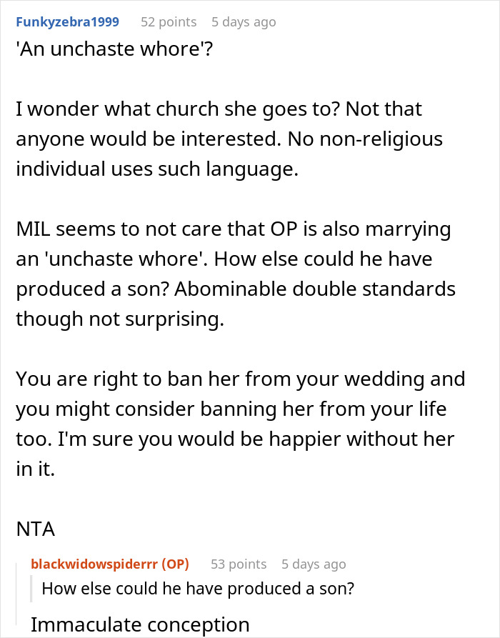 Woman Calls Her Future Daughter-In-Law A 'Used Woman', Is Shocked When She Bans Her From The Wedding