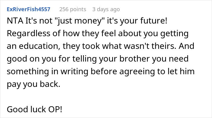 Family Are Furious With Daughter After She Sues Them For Stealing Her College Fund So Their Son Could Have A Grand Wedding