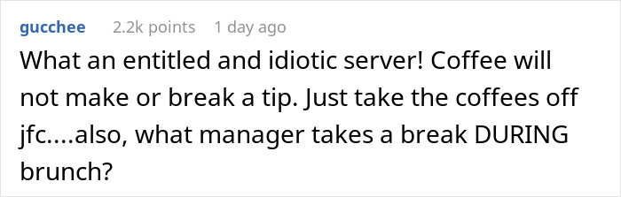"I've Never Seen A Human Turn Red So Quickly": Server Wants To Charge Customers For Coffee They Didn't Have, So They Maliciously Comply "I've Never Seen A Human Turn Red So Quickly": Server Wants To Charge Customers For Coffee They Didn't Have, So They Maliciously Comply