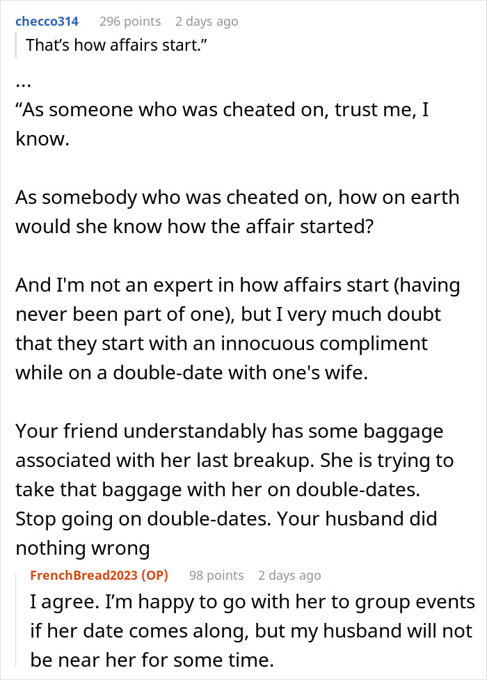 "As Someone Who Was Cheated On, Trust Me, I Know": Husband Gives Wife's Friend A Compliment, Drama Ensues "As Someone Who Was Cheated On, Trust Me, I Know": Husband Gives Wife's Friend A Compliment, Drama Ensues