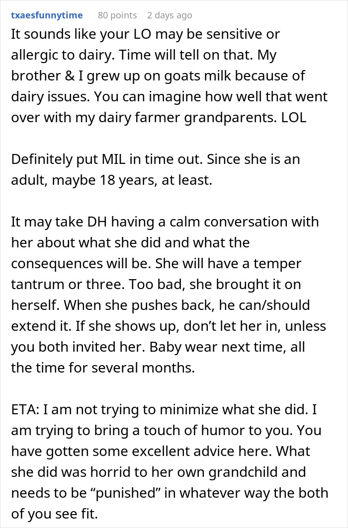 Woman Feeds 2-Month-Old Granddaughter Ice Cream Despite Her Parents Repeatedly Saying No, Is Not Ready For The Consequences