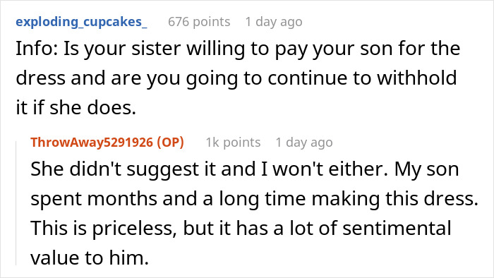 Teenager Spends Loads Of Time Making His Aunt's Wedding Dress Worth $22k-$25k For Free, She Doesn't Even Invite Him