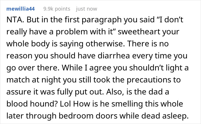 Girl Burns Match To Cover Up Smell Of Upset Stomach At Night, Wonders If She Was A Jerk After Entire Family Wakes Up To Berate Her 