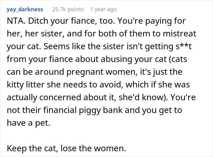 Man Gives His Pregnant SIL The Boot Upon Finding Out She Abandoned His Cat On The Streets Man Gives His Pregnant SIL The Boot Upon Finding Out She Abandoned His Cat On The Streets