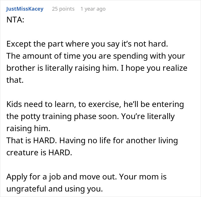 Teenager Is Expected To "Give Up His Freedom" Until He's 21 To Take Care Of His Baby Brother