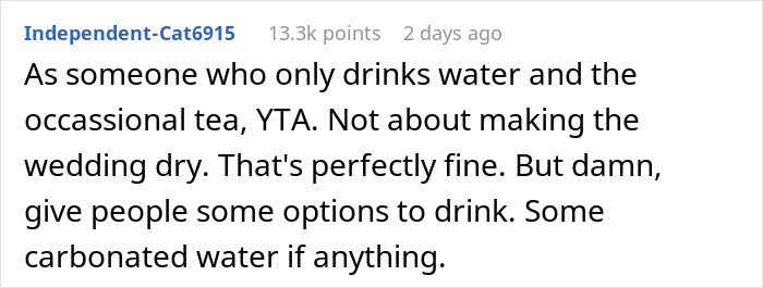 &ldquo;Am I A Jerk For Having A Dry Wedding And Serving Only Water For Drinks?&rdquo;: The Internet Gives This Engaged Woman A Reality Check