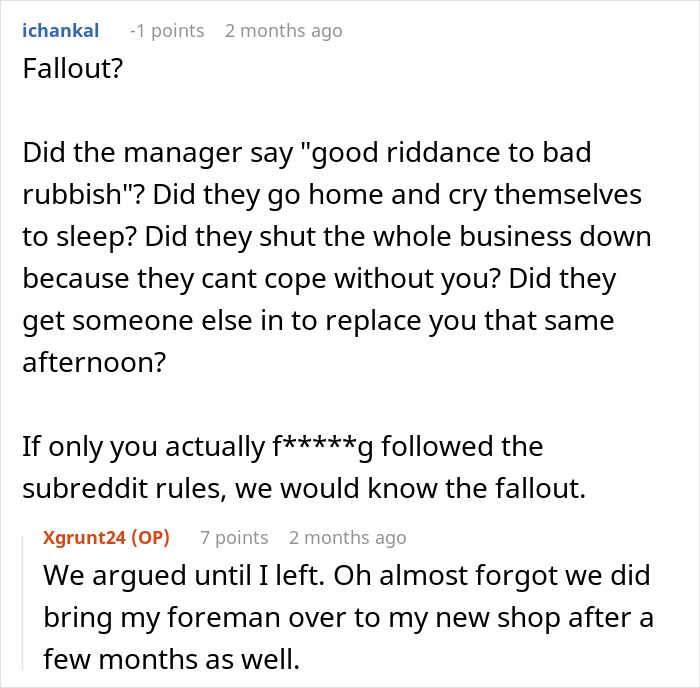 "If You Don't Like It You Can Always Quit": Boss's Words Backfire As Model Employee Gets A New Job Right In Front Of His Eyes