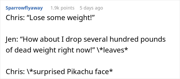 Wife Leaves Husband Red-Faced After He Demands She Lose Weight For His Company Event And She Maliciously Complies