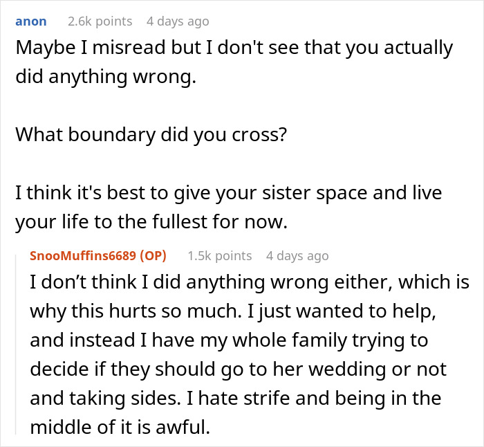 "She Said That My Anxiety Over Her Health Issues Was Too Much": Family Drama Arises As Woman Cuts Off Contact With Her 'Too Intrusive' Sibling