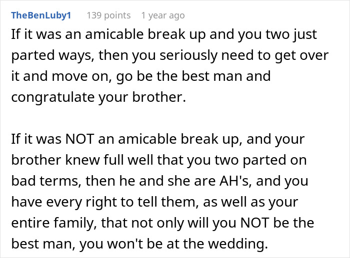 Guy Turns Down Twin Brother And Ex-Girlfriend’s Wedding Invitation, Asks If He’s Wrong Guy Turns Down Twin Brother And Ex-Girlfriend’s Wedding Invitation, Asks If He’s Wrong