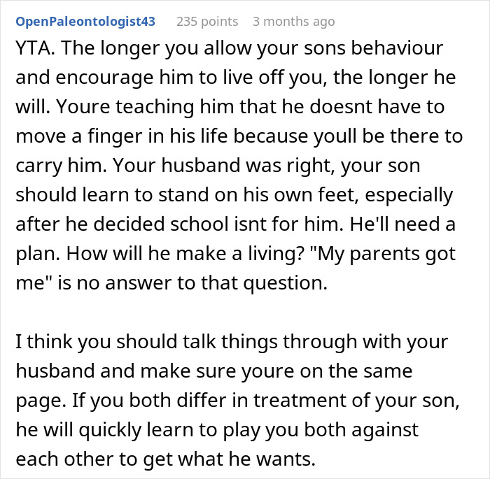 Man Gets Told To Leave When Wife Learned He Gave Son An Ultimatum After Discovering He Dropped Out