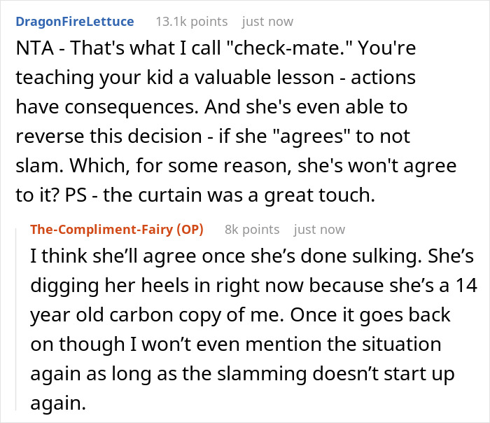 14-Year-Old Won’t Stop Slamming Her Bedroom Door And Parents Replace It With A Curtain, But She’s Not Having It 14-Year-Old Won’t Stop Slamming Her Bedroom Door And Parents Replace It With A Curtain, But She’s Not Having It