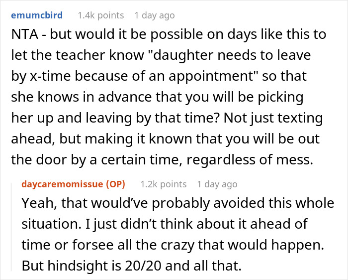 &ldquo;[Am I The Jerk] For Telling My Child&rsquo;s Daycare Teacher That My Child Won&rsquo;t Finish Cleaning Up?&rdquo;