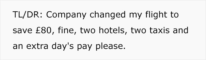 Worker Gets Creative After Company Changes His Flight To One 12 Hours Earlier To Save &pound;80, Costs Them Over &pound;1,000 Instead