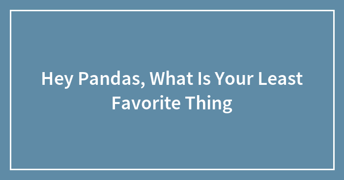 Hey Pandas, What Is Your Least Favorite Thing
