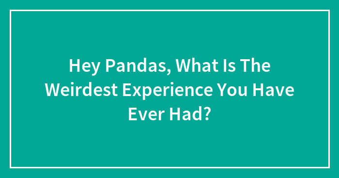 Hey Pandas, What Is The Weirdest Experience You Have Ever Had? (Closed)