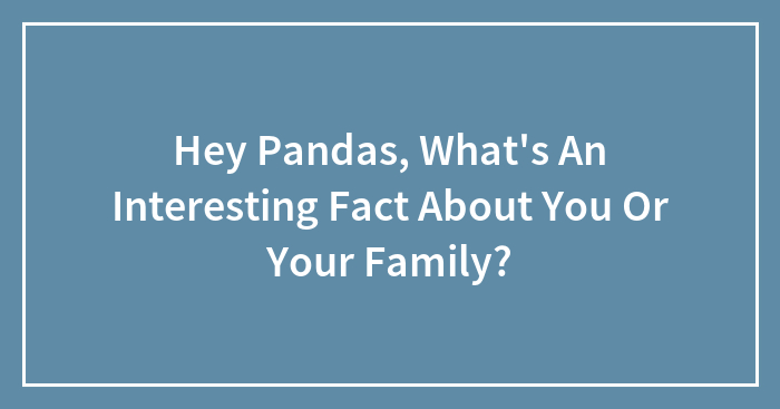 Hey Pandas, What’s An Interesting Fact About You Or Your Family? (Closed)