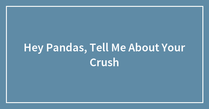 Hey Pandas, Tell Me About Your Crush