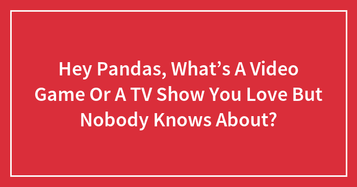 Hey Pandas, What’s A Video Game Or A TV Show You Love But Nobody Knows About?