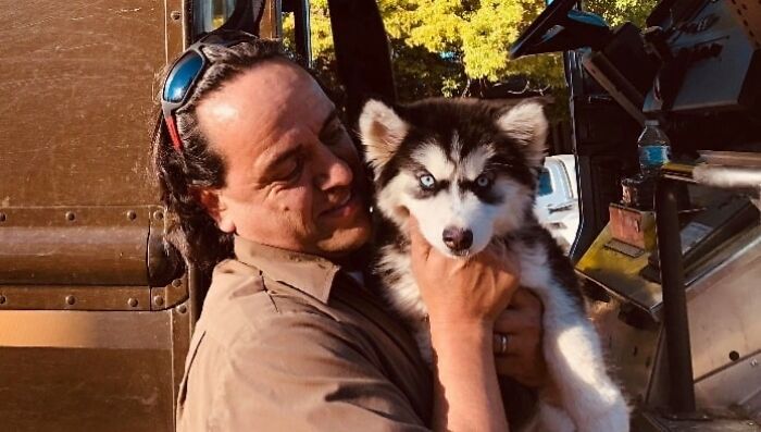 UPS Driver And Luna In Napa Valley