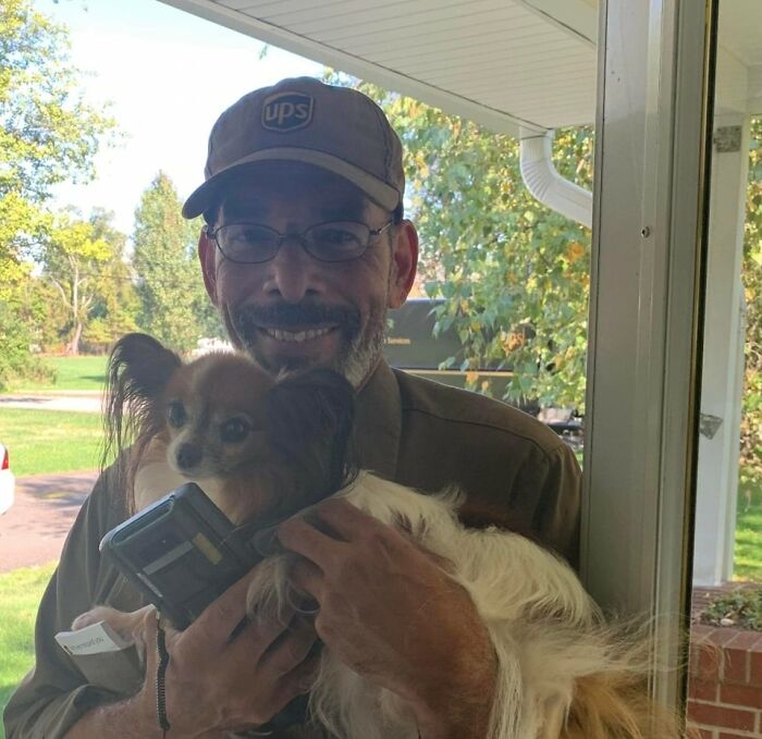 Our Favorite UPS Driver With Lil Bitty Josephine! We Are So Happy He Returned To Our Route! Franklin Park, Nj