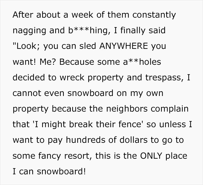 &ldquo;Sure! Call The Land Owner!&rdquo;: &lsquo;Karen&rsquo; Wants To Get Rid Of 13 Y.O. From Snowboarding Slope, Appeals To The Owners And Gets Banned Herself
