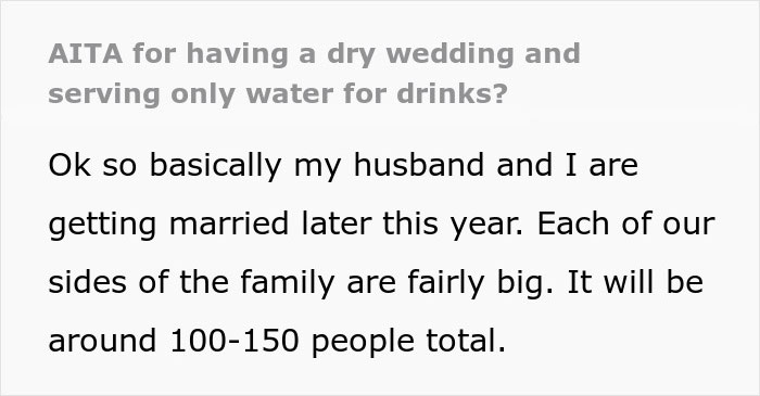 &ldquo;Am I A Jerk For Having A Dry Wedding And Serving Only Water For Drinks?&rdquo;: The Internet Gives This Engaged Woman A Reality Check