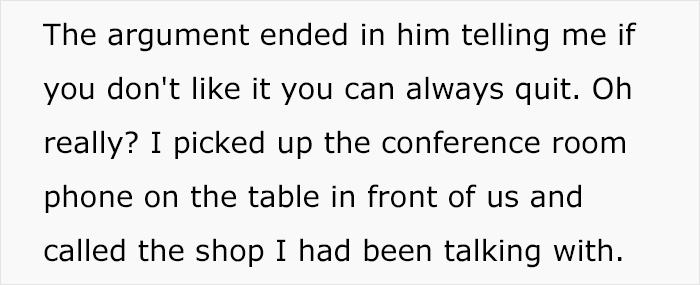 "If You Don't Like It You Can Always Quit": Boss's Words Backfire As Model Employee Gets A New Job Right In Front Of His Eyes