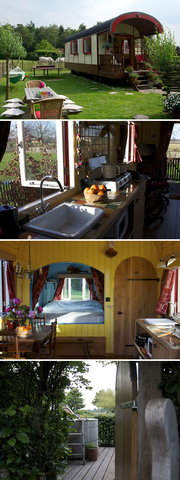 Gypsy Wagon In The Green Kempen. Ravels, Vlaanderen, Belgium