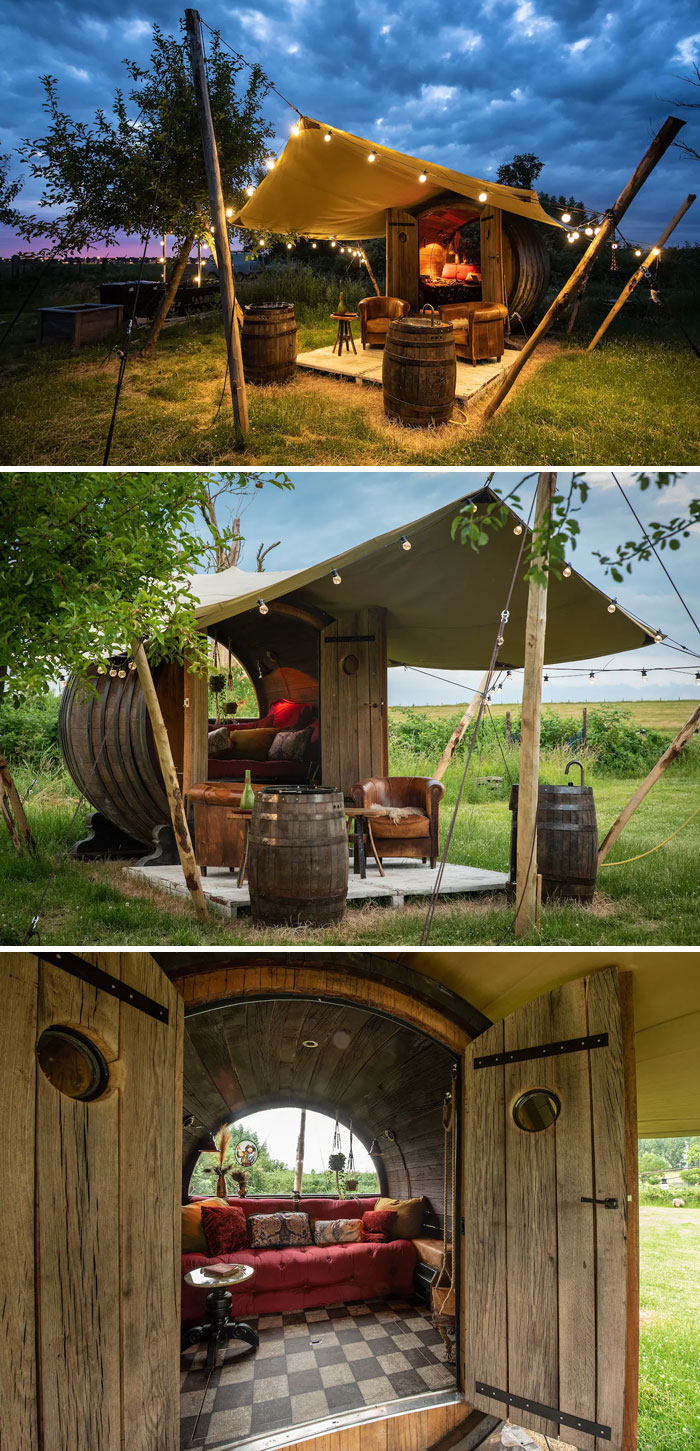 Sleeping Among The Sheep In Tiny Winehouse. Zennewijnen, Gelderland, Netherlands
