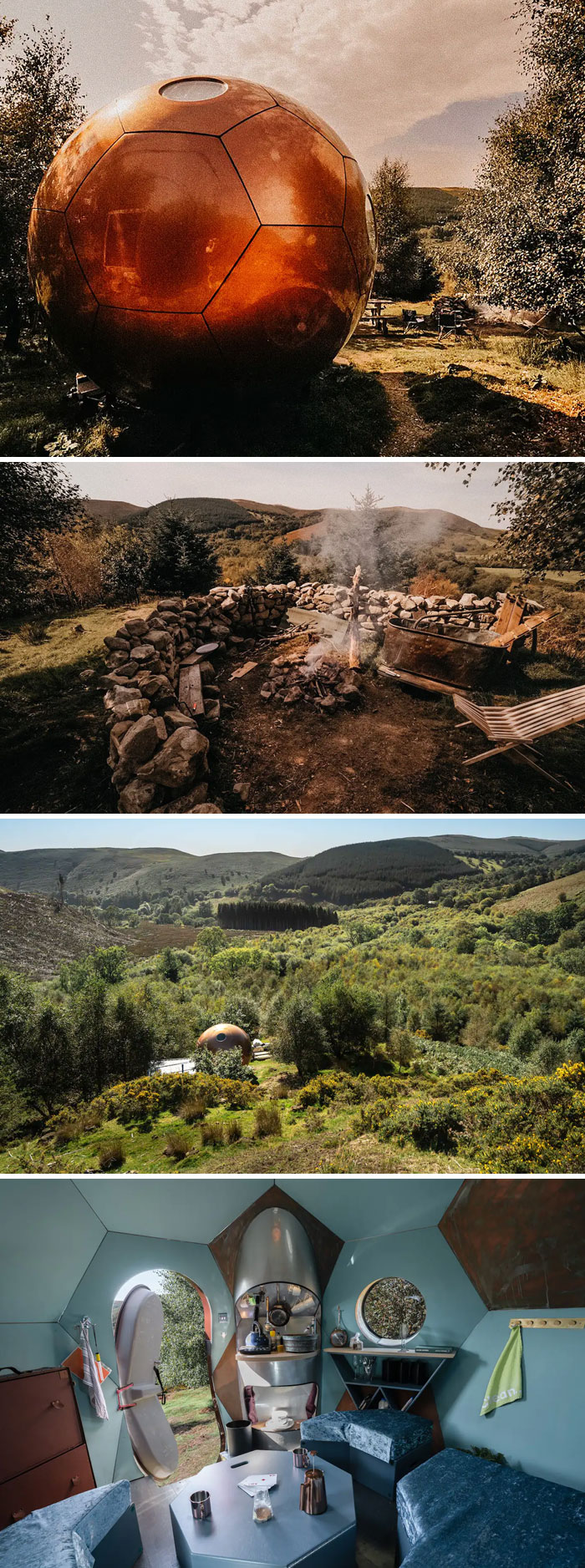 Earth Conker, Unique Living Pod. Llanafan-Fawr, Wales, United Kingdom