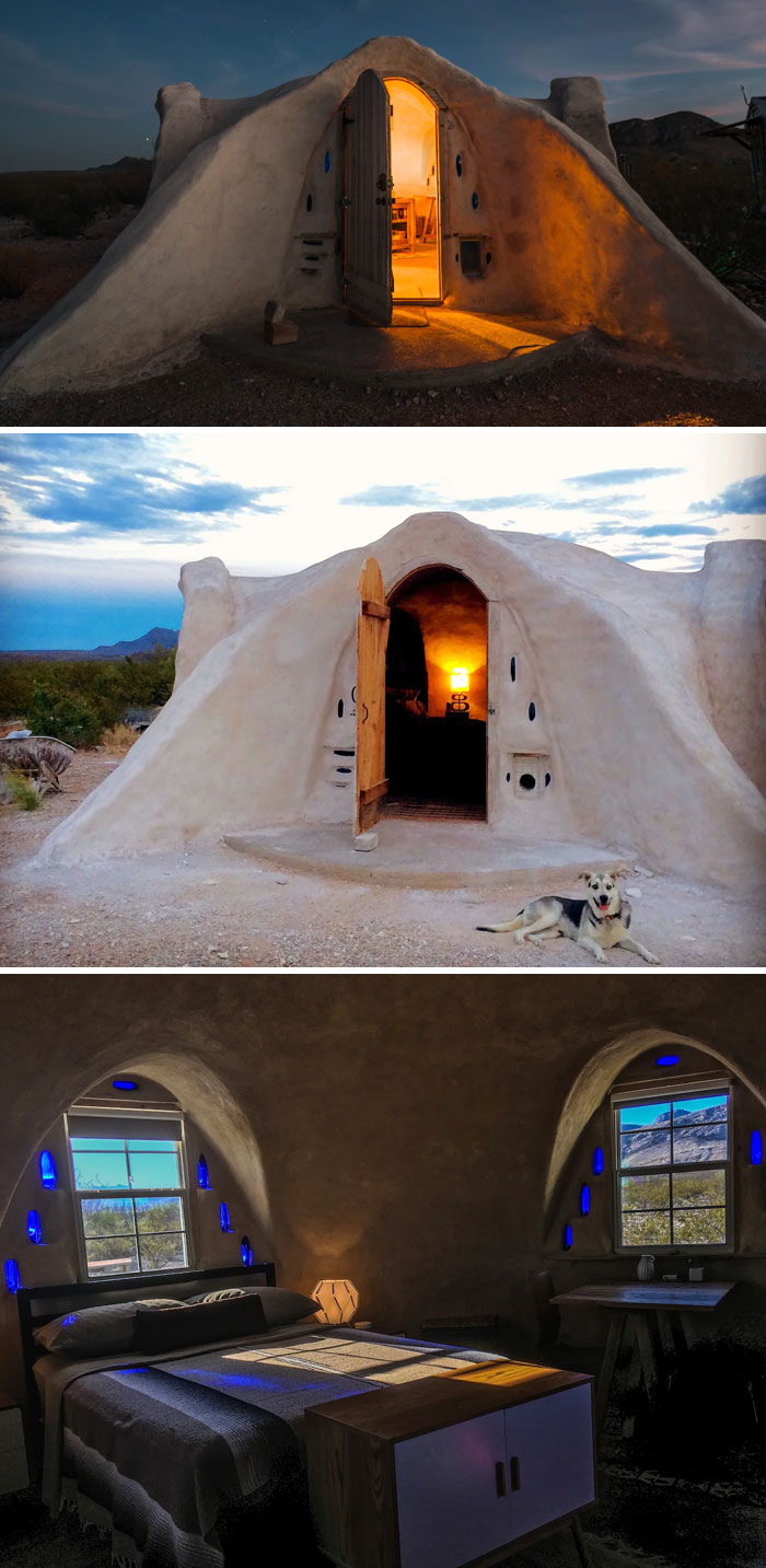 Off-Grid Adobe Dome Near Big Bend. Terlingua, Texas, United States