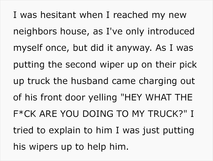 Man Snaps At Helpful Neighbor, His Wife Needs Help The Next Morning But Gets A Refusal This Time