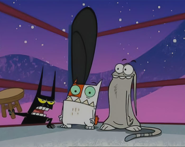 Catscratch cartoon with Bilk, Gordon and Waffle