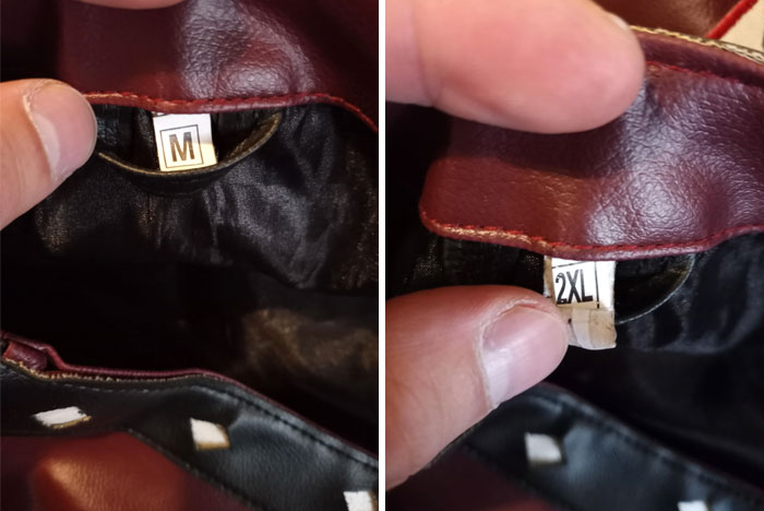 Así que para mi cumpleaños mi hermano me compró una chaqueta que se suponía que era un tamaño medio. Cuando me dieron la chaqueta era demasiado grande