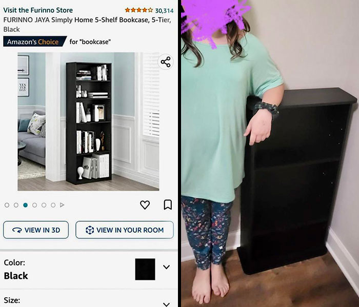 10-Year-Old Beside "Five-Tier" Bookshelf