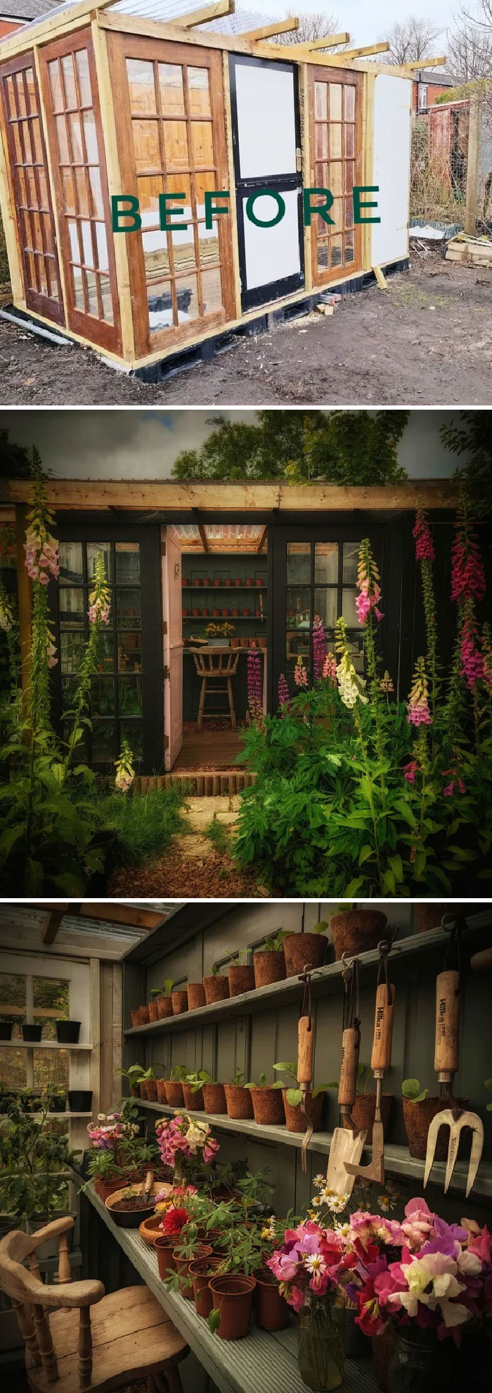 My DIY Potting Shed Made Mostly From Free Doors