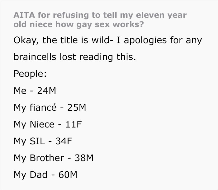 Mom Is Furious After Gay BIL Refused To Explain To Her 11-Year-Old Daughter How Gay Sex Works, Making Her Cry