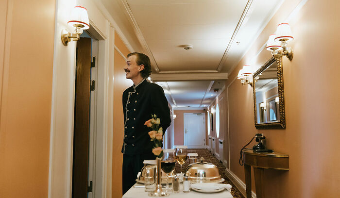 Room service in the hotel room