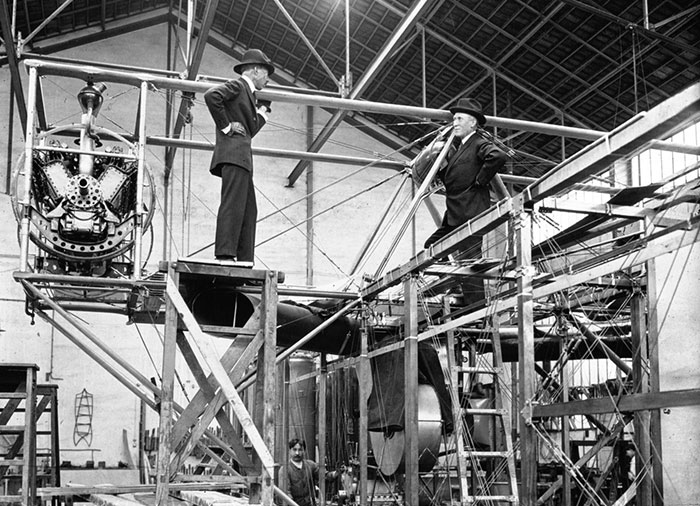 Mr. Santos-Dumont And Kapferer In The Nacelle Of The Astra-Torres 47 Under Construction, 1922