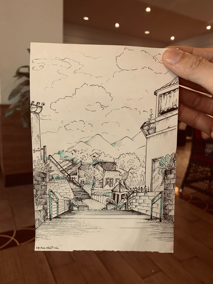 Pen Drawings Of Places I Have Seen In My Dreams (7 Pics)