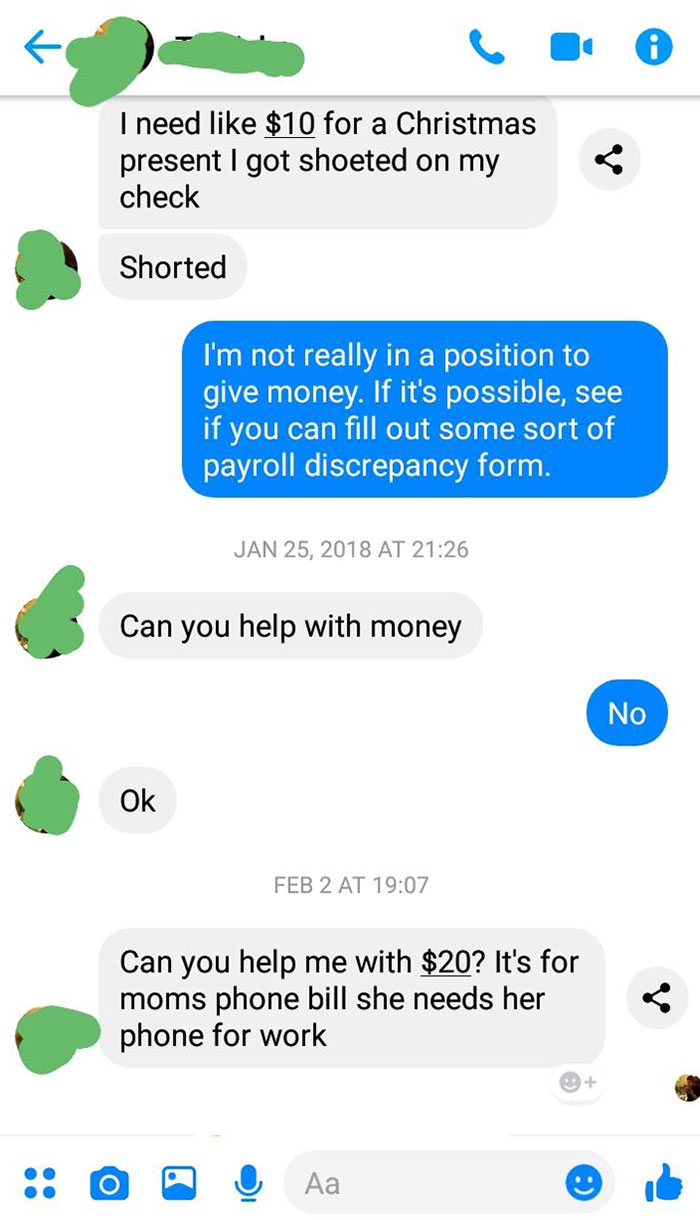 Messages From A Coworker That I Hadn't Seen Or Talked To In A Year And A Half