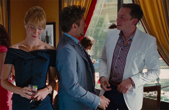Elon Musk talks with Tony Stark in movie Iron Man 2