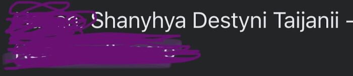 Found In The Wild. I’m Thinking The First Name Is Shania