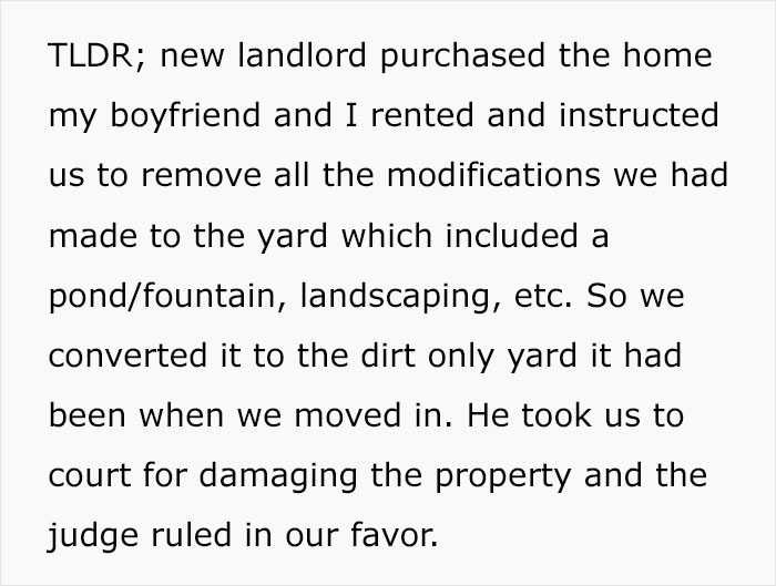 New Landlord Demands Tenants Restore The Garden To Its Original State, Loses It When He Sees It's Now Just A Patch Of Dirt New Landlord Demands Tenants Restore The Garden To Its Original State, Loses It When He Sees It's Now Just A Patch Of Dirt
