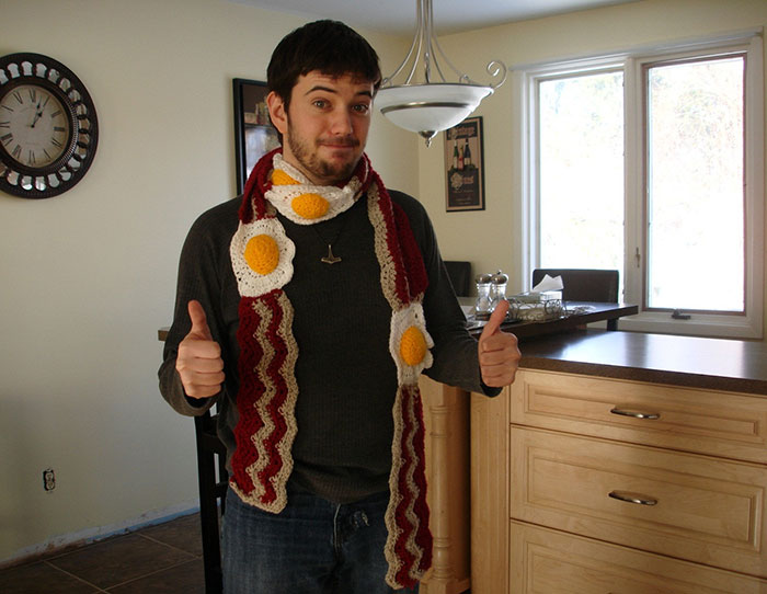 Miren la bufanda que me hizo mi mamá. Te quiero, mamá