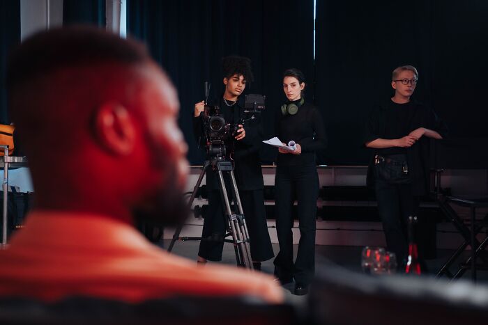 Woman shooting a show 