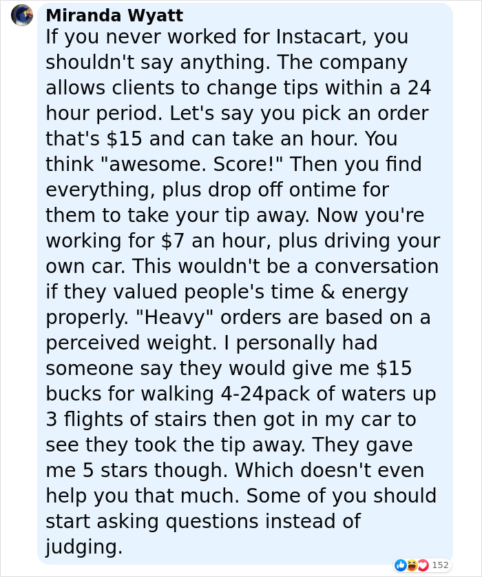 Instacart Driver Urges Other Drivers To Skip Orders That Don’t Tip, And The Internet Has Thoughts Instacart Driver Urges Other Drivers To Skip Orders That Don’t Tip, And The Internet Has Thoughts